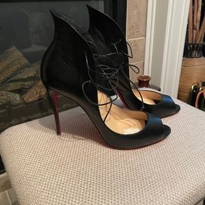 Christian Louboutin Black leather Mega Vamp Lace up